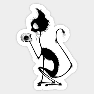 Cat Funny Shakespeare Parody Skinny Character "To Be or not to Be" Sticker